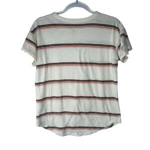 MADEWELL Whisper Cotton Rib-Crewneck Tee Myrtle Stripe ASO Paige Hell Motel XS